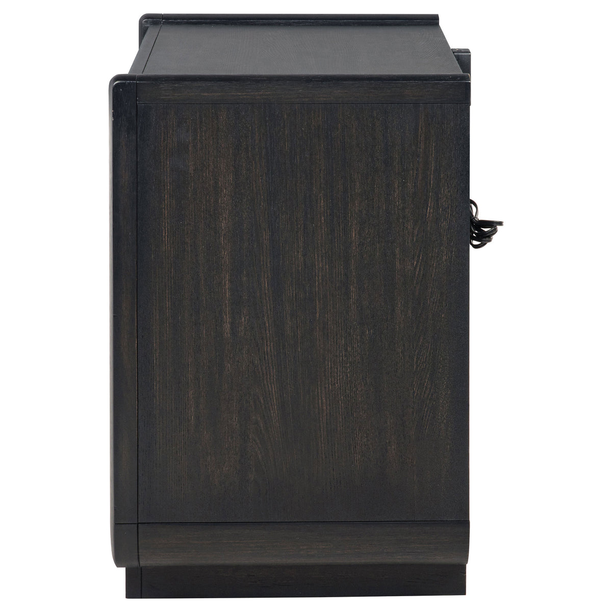 Leandro 2-drawer Nightstand with LED Shelf and USB Ports Burnished Black