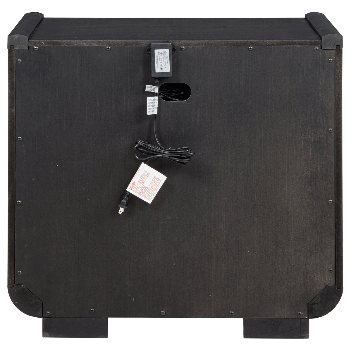 Leandro 2-drawer Nightstand with LED Shelf and USB Ports Burnished Black
