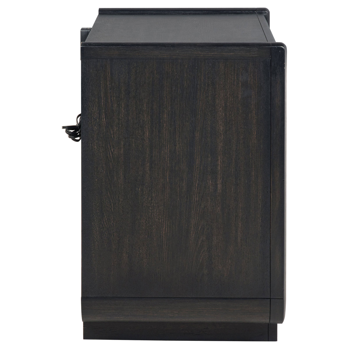 Leandro 2-drawer Nightstand with LED Shelf and USB Ports Burnished Black