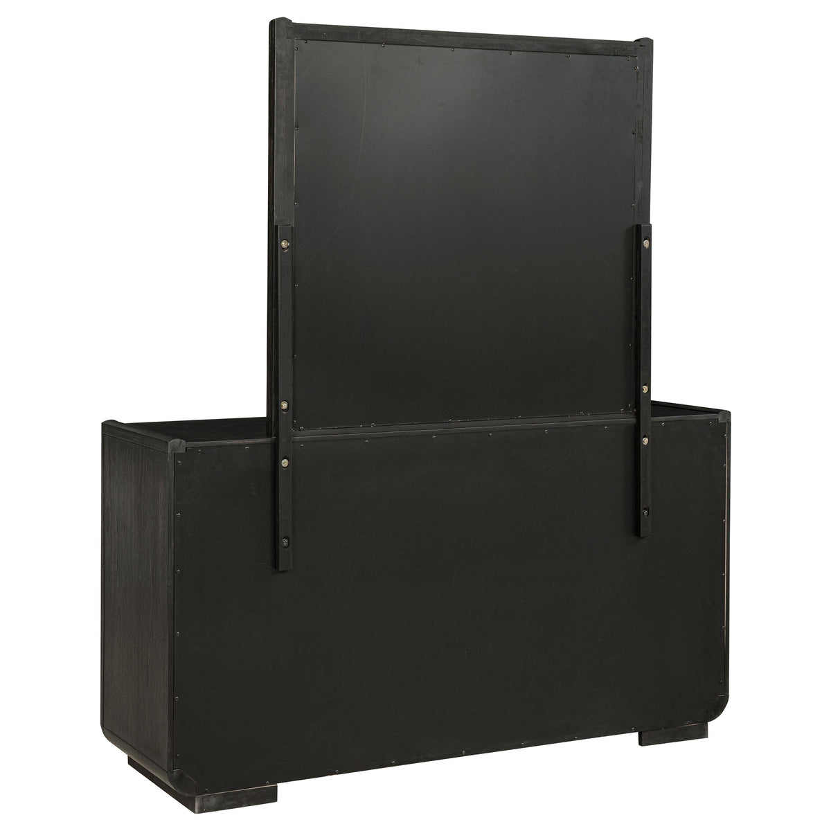 Leandro 8-drawer Dresser with Mirror Burnished Black