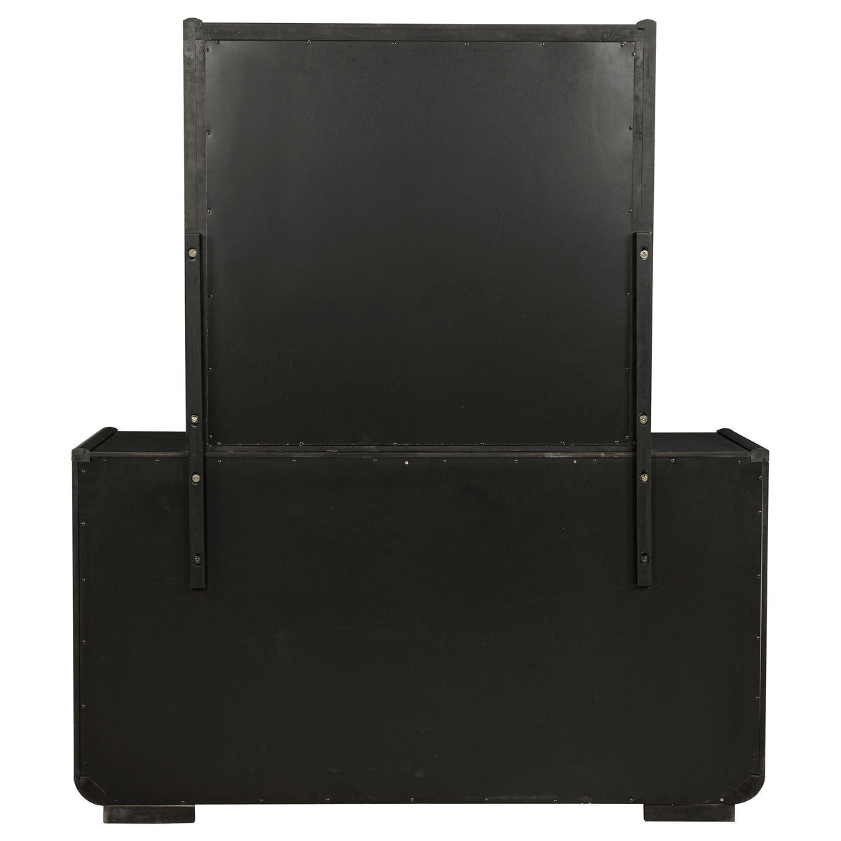 Leandro 8-drawer Dresser with Mirror Burnished Black