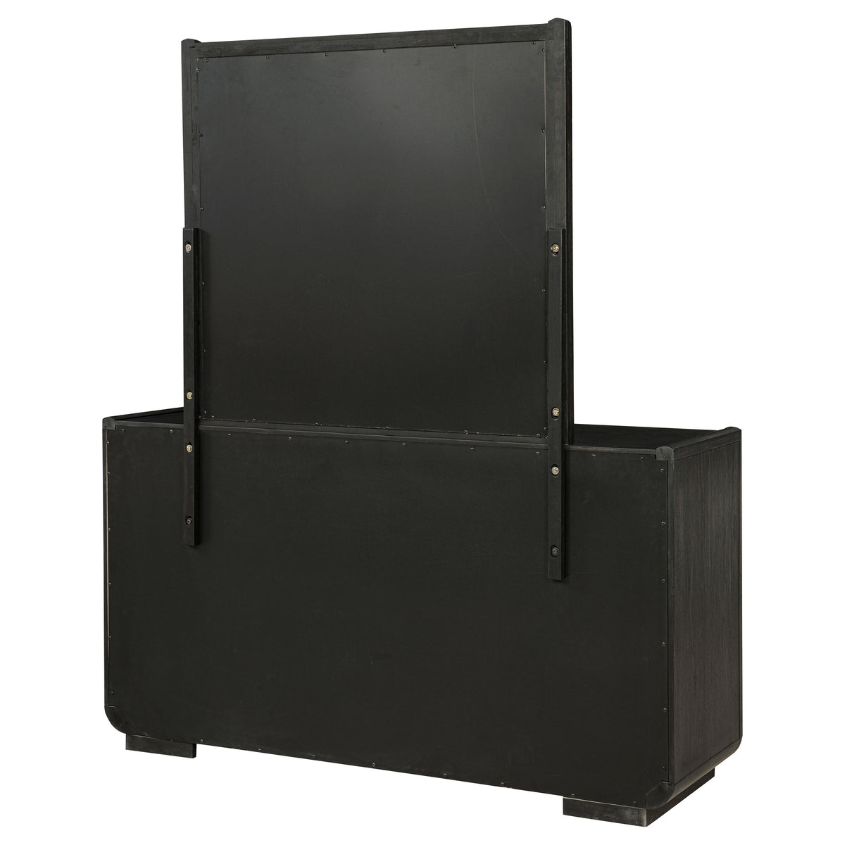 Leandro 8-drawer Dresser with Mirror Burnished Black