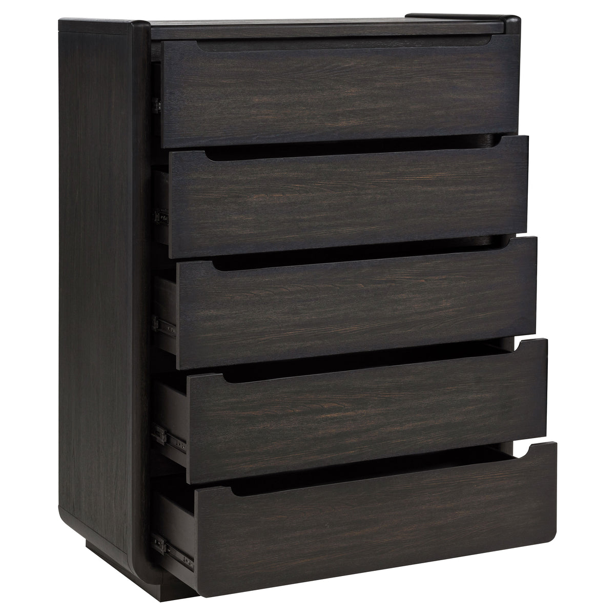 Leandro 5-drawer Bedroom Chest Burnished Black