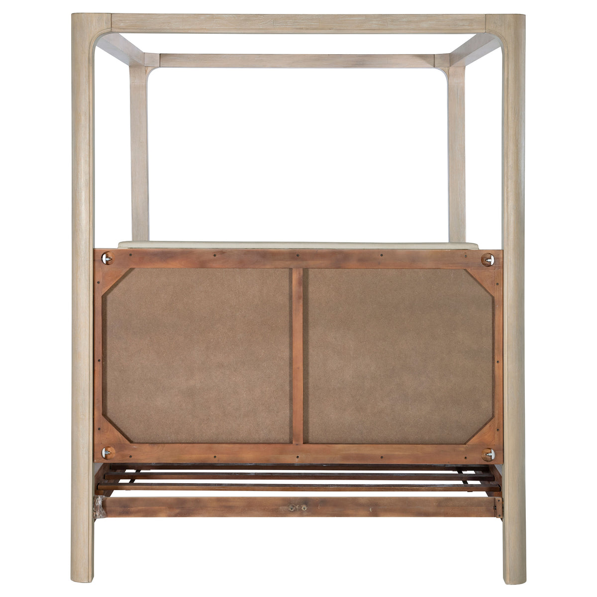 Solano Upholstered Canopy Bed California King Weathered Mango and Beige