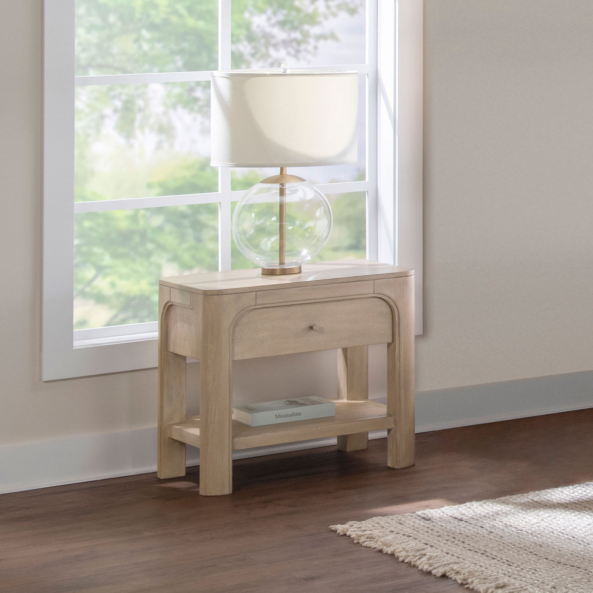 Solano 1-drawer Nightstand with USB Ports Weathered Mango