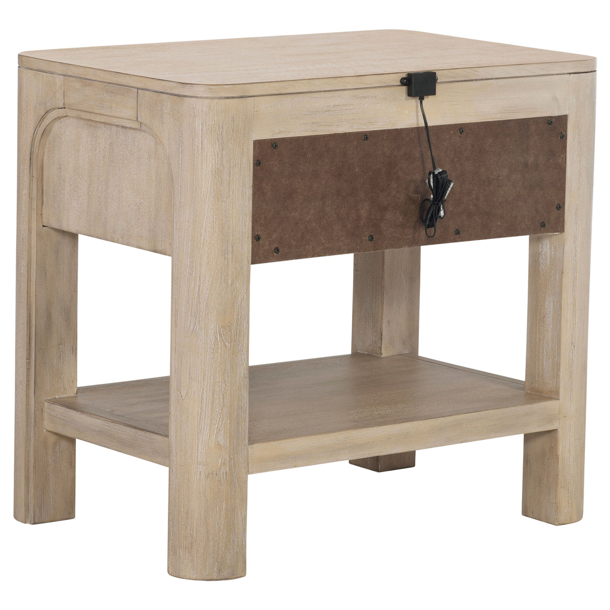 Solano 1-drawer Nightstand with USB Ports Weathered Mango