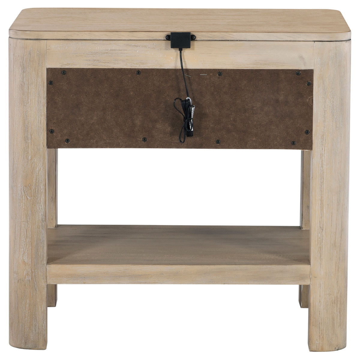 Solano 1-drawer Nightstand with USB Ports Weathered Mango
