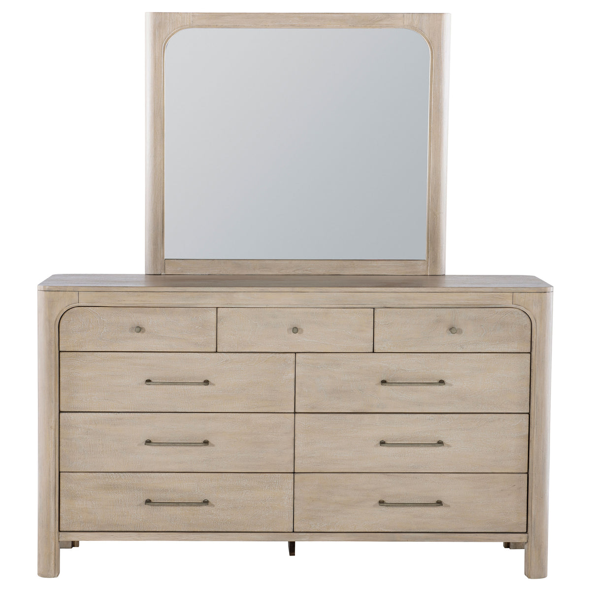 Solano 9-drawer Dresser with Mirror Weathered Mango