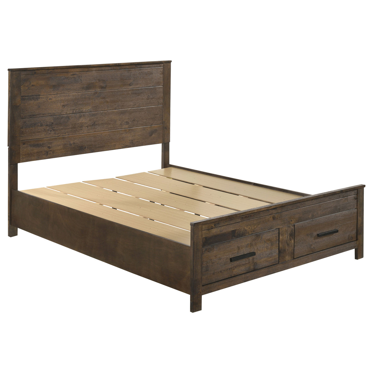 Woodmont 5-piece Queen Storage Bedroom Set Rustic Golden Brown