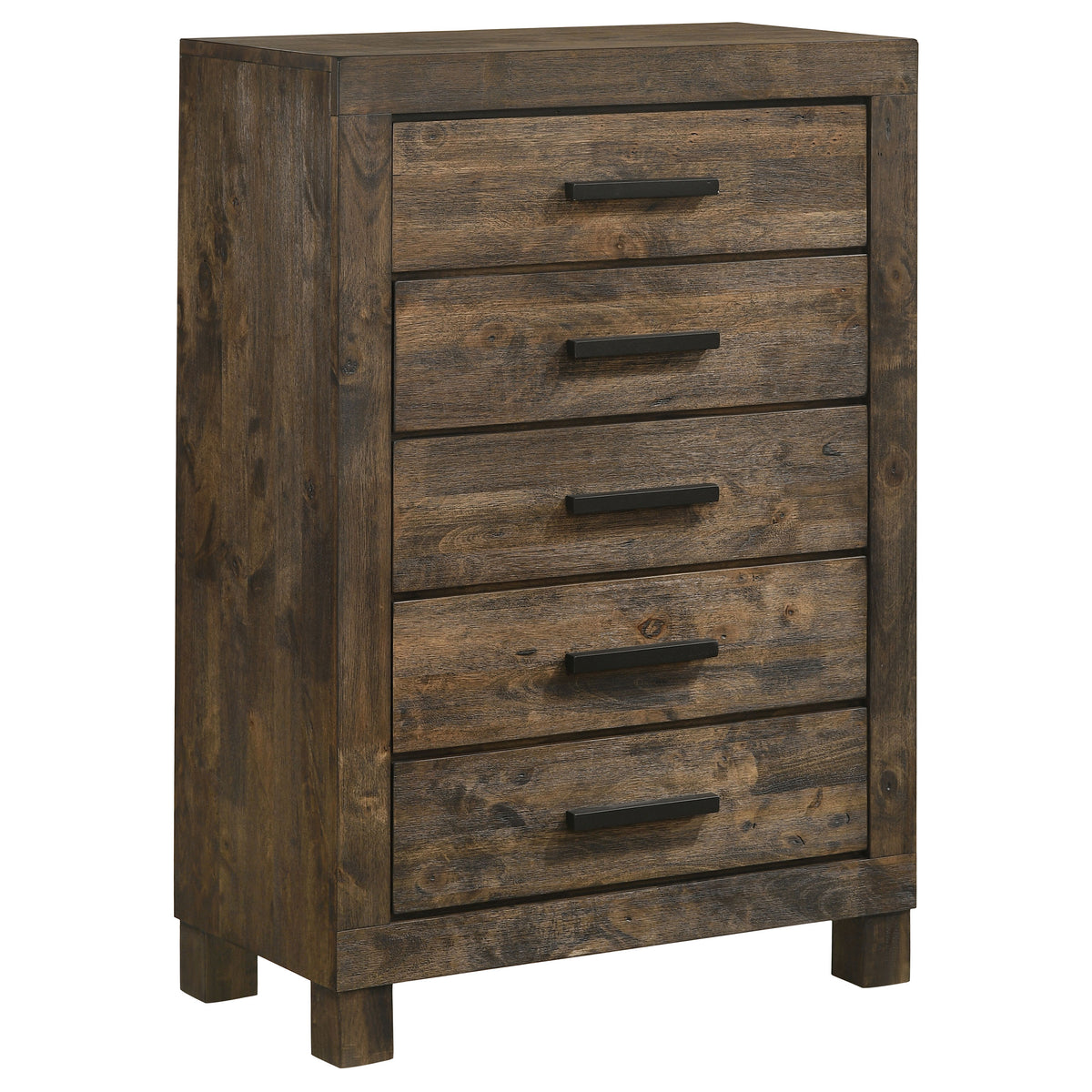 Woodmont 5-piece Queen Storage Bedroom Set Rustic Golden Brown