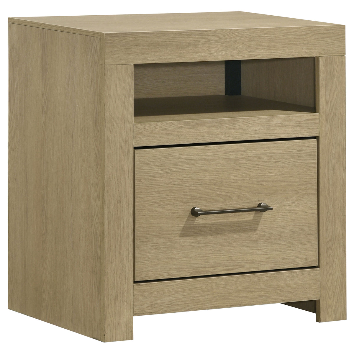 Hendricks 1-drawer Nightstand with Cubby Light Oak