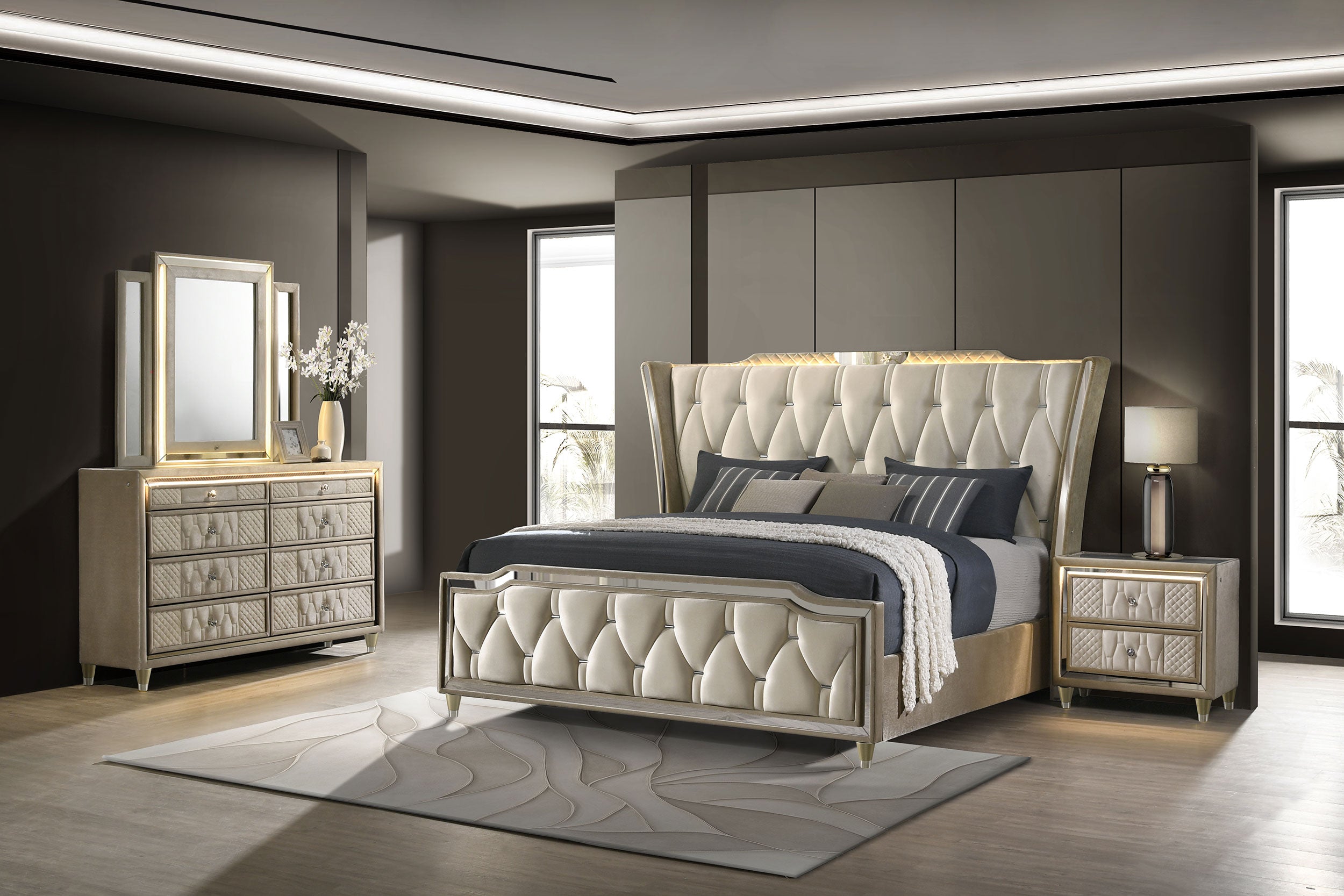 Lorient Upholstered Bedroom Set
