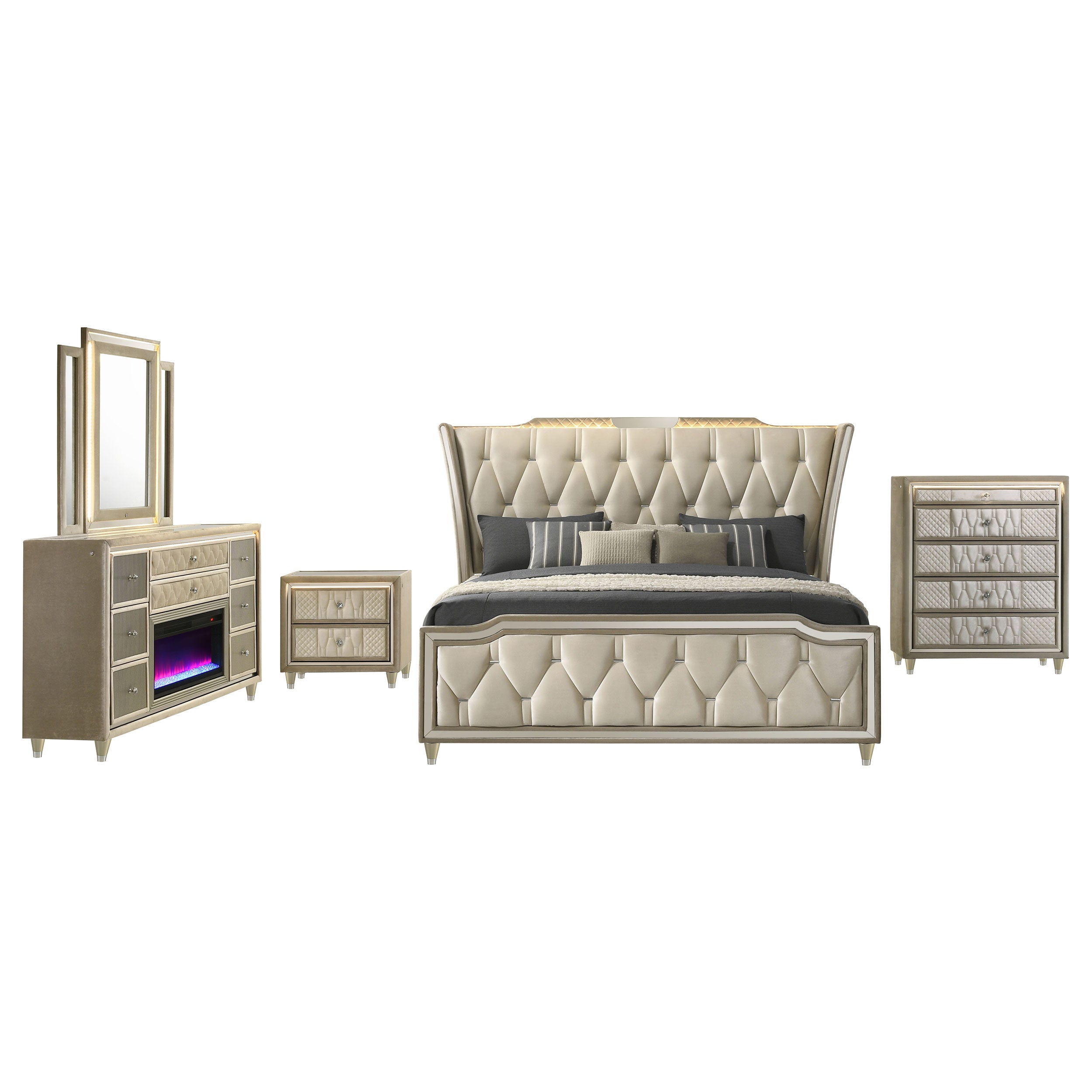 Lorient Upholstered Bedroom Set
