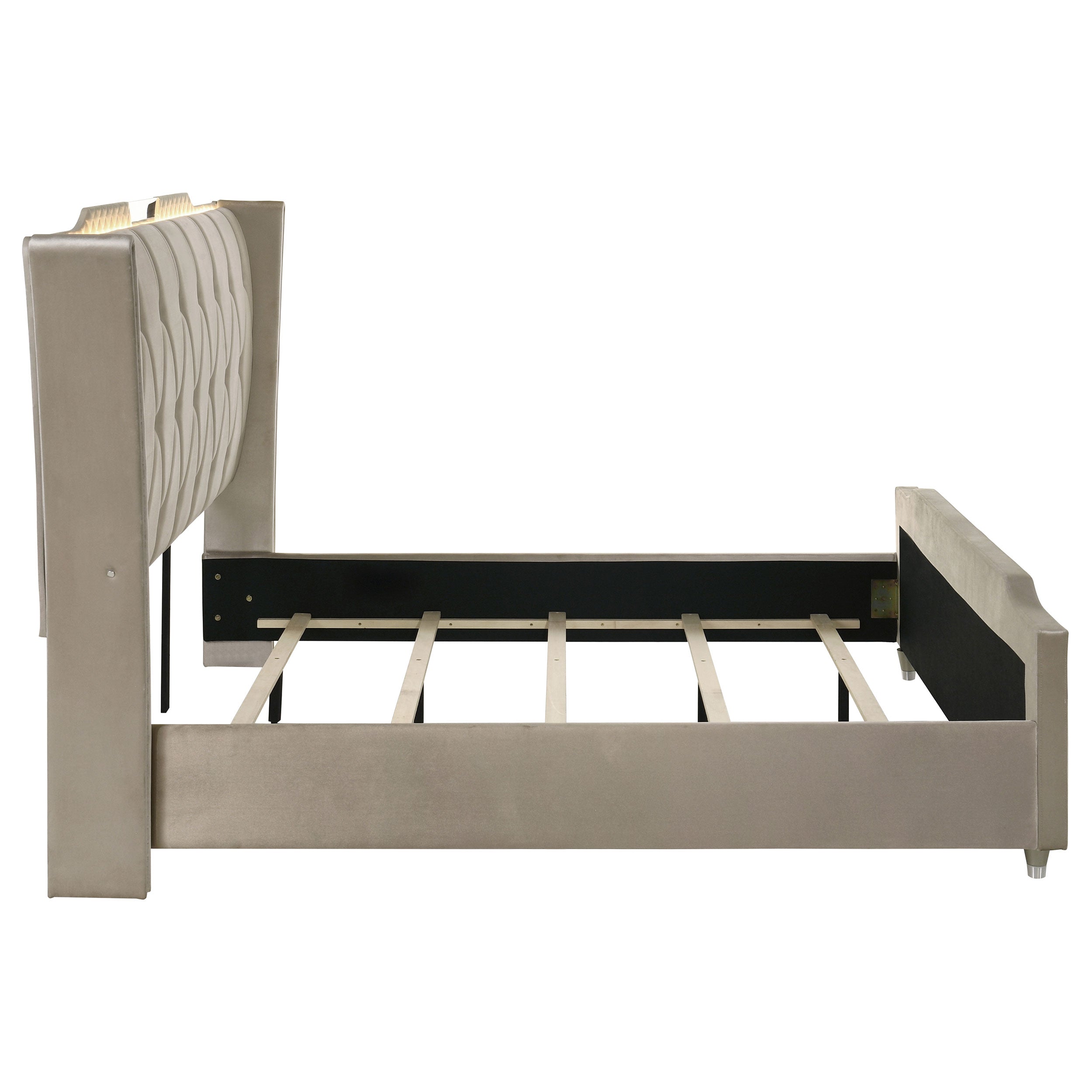 Lorient Upholstered LED Wingback Bed