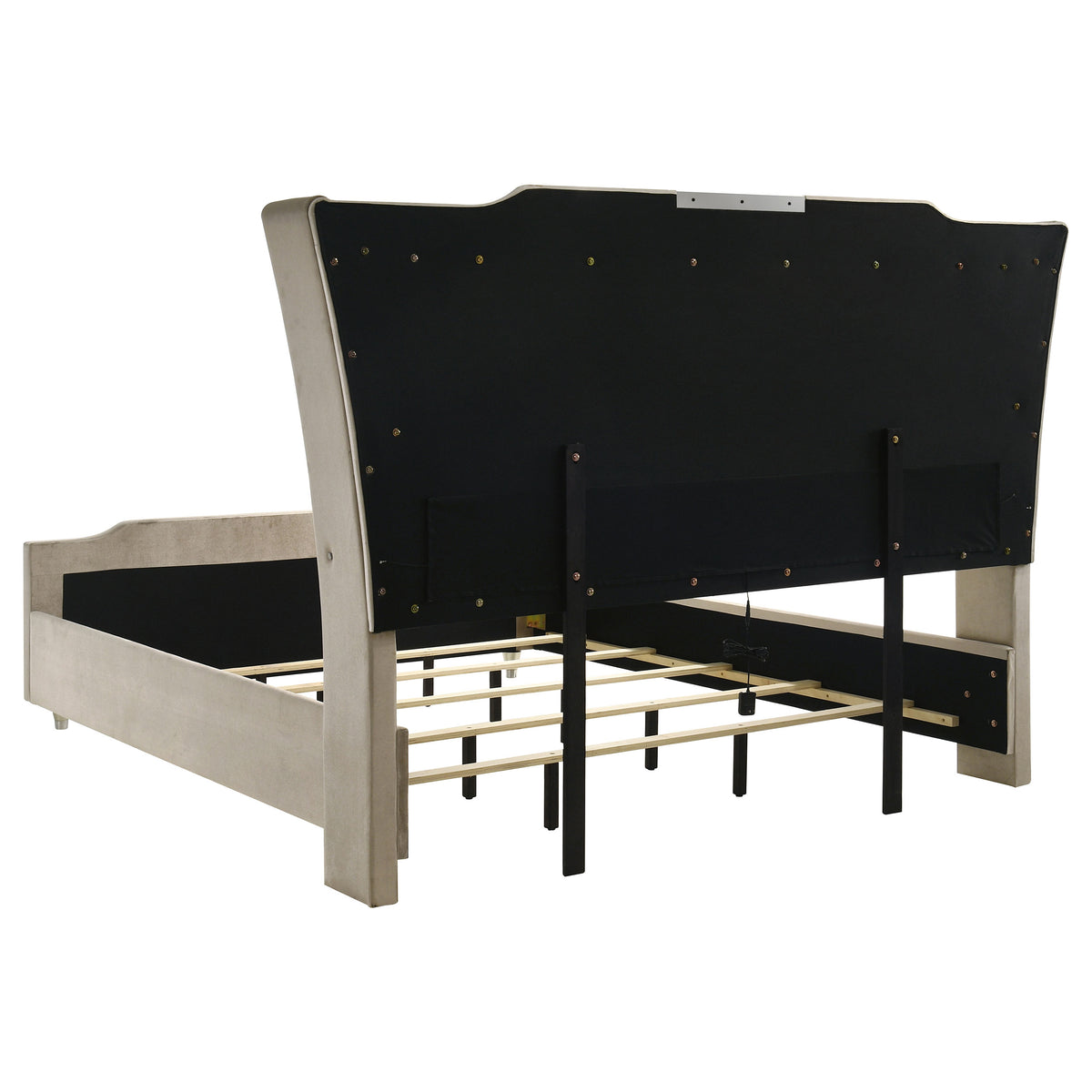 Lorient 4-piece California King LED Bedroom Set Ivory and Camel