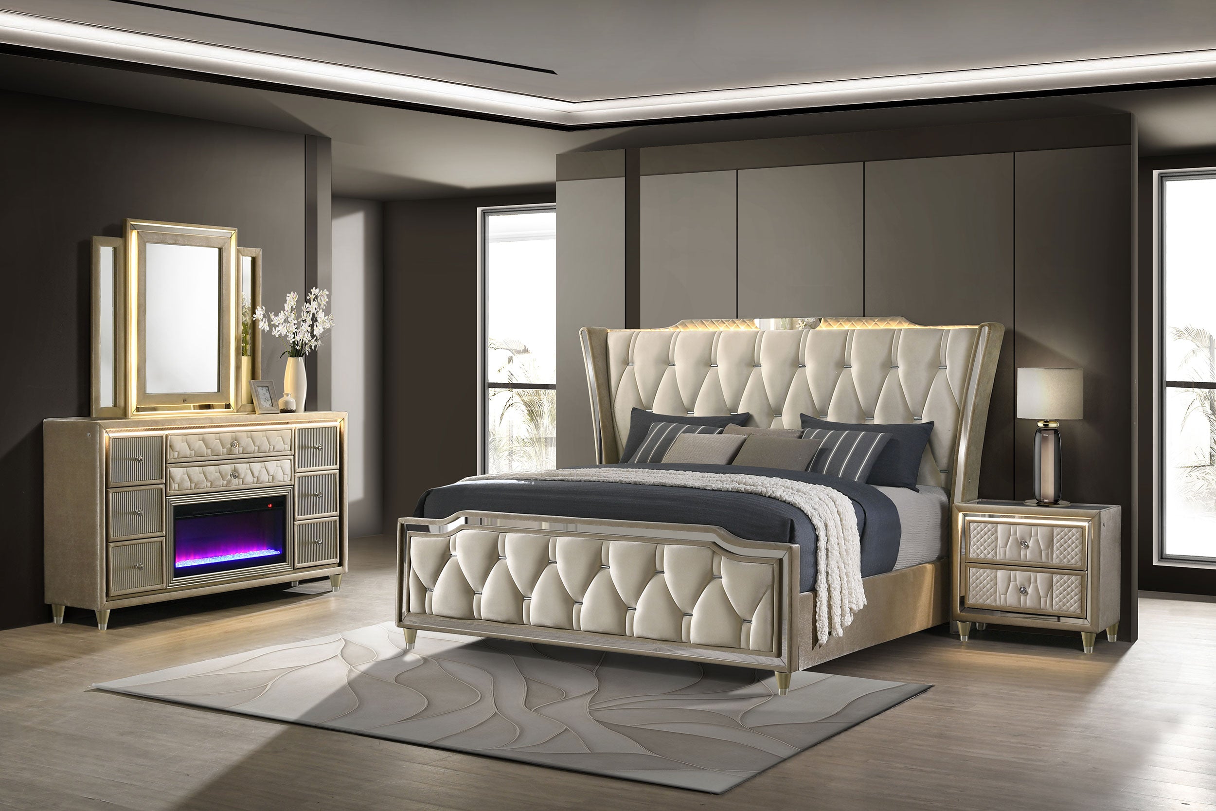 Lorient Upholstered Bedroom Set