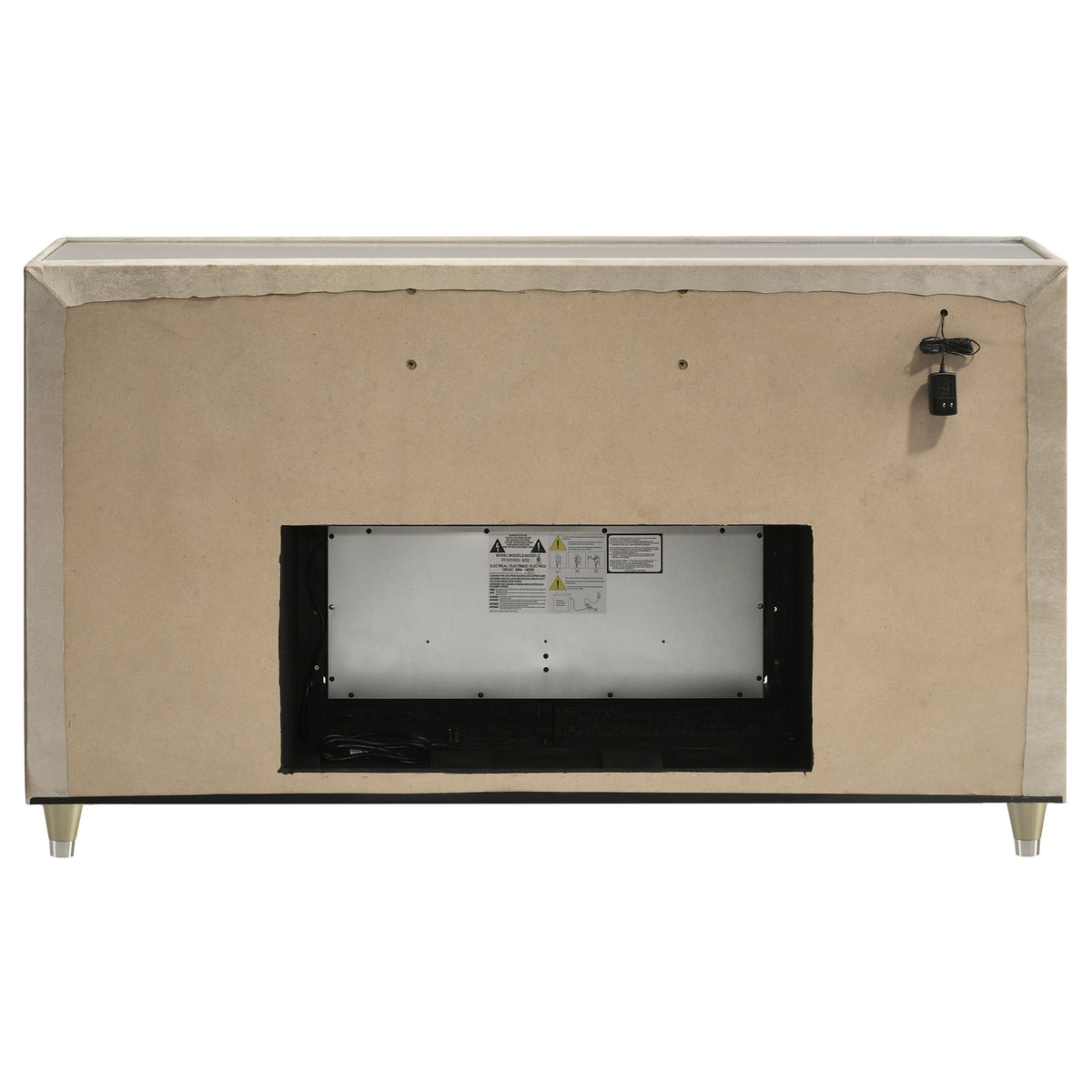 Lorient 8-drawer LED Flame Box Dresser Ivory and Camel
