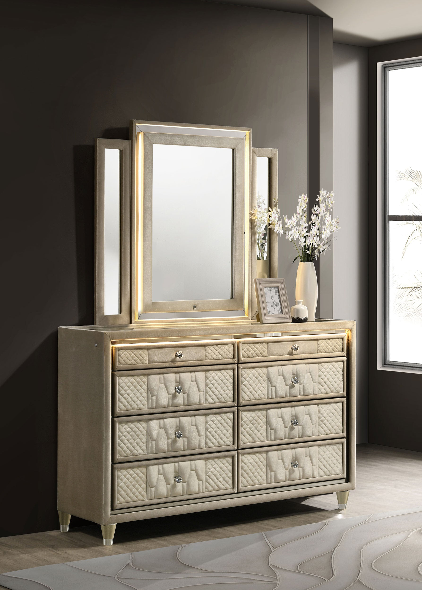 Lorient LED Dresser with Mirror