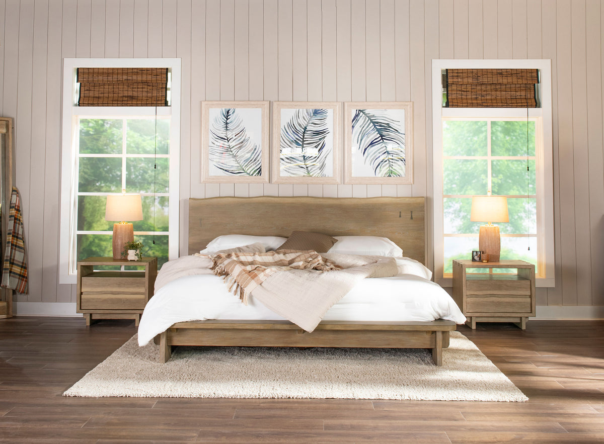 Stillwater Live Edge Platform Bed California King Weathered Oak
