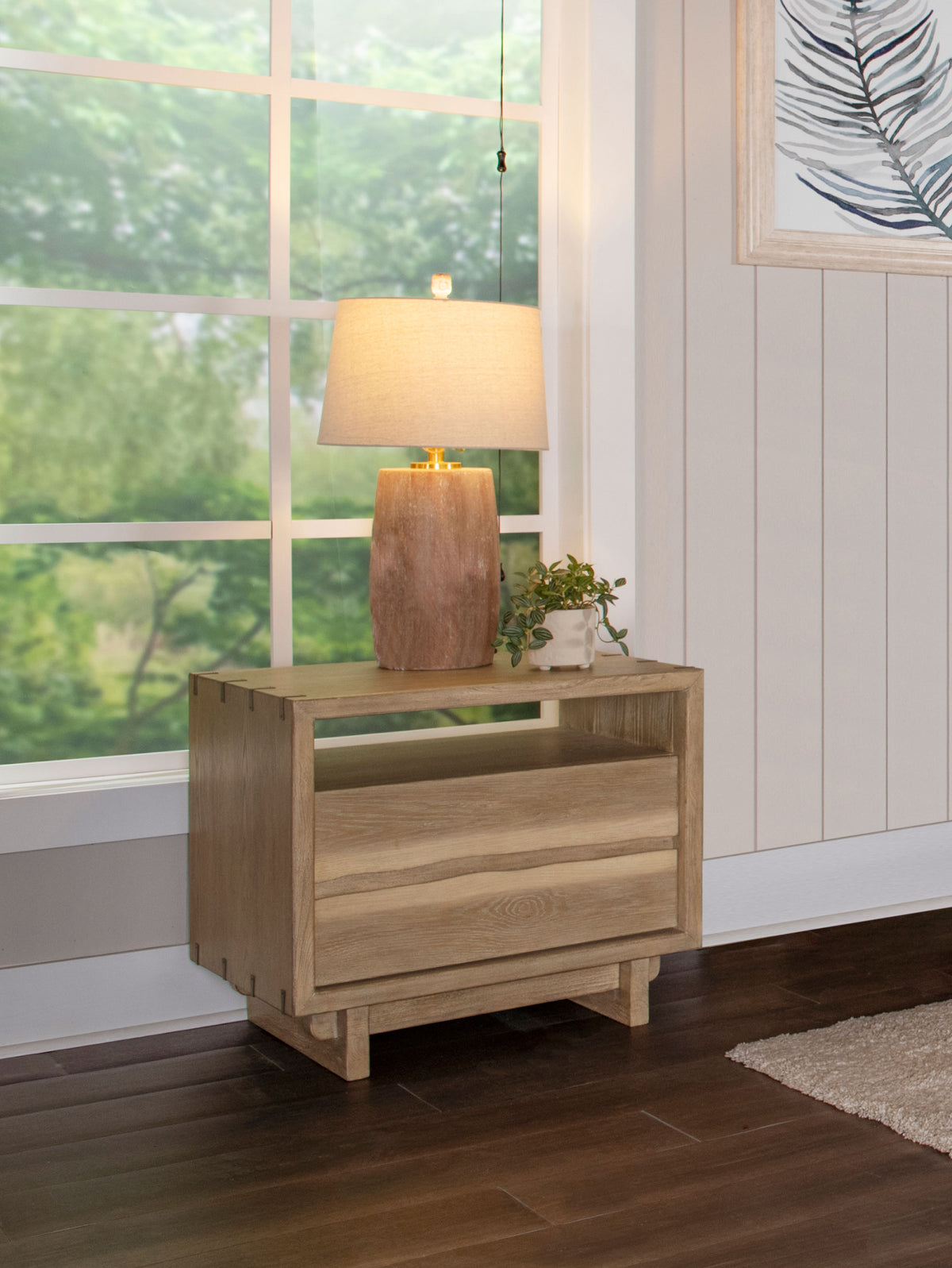 Stillwater 2-drawer Nightstand with Charging Ports Weathered Oak