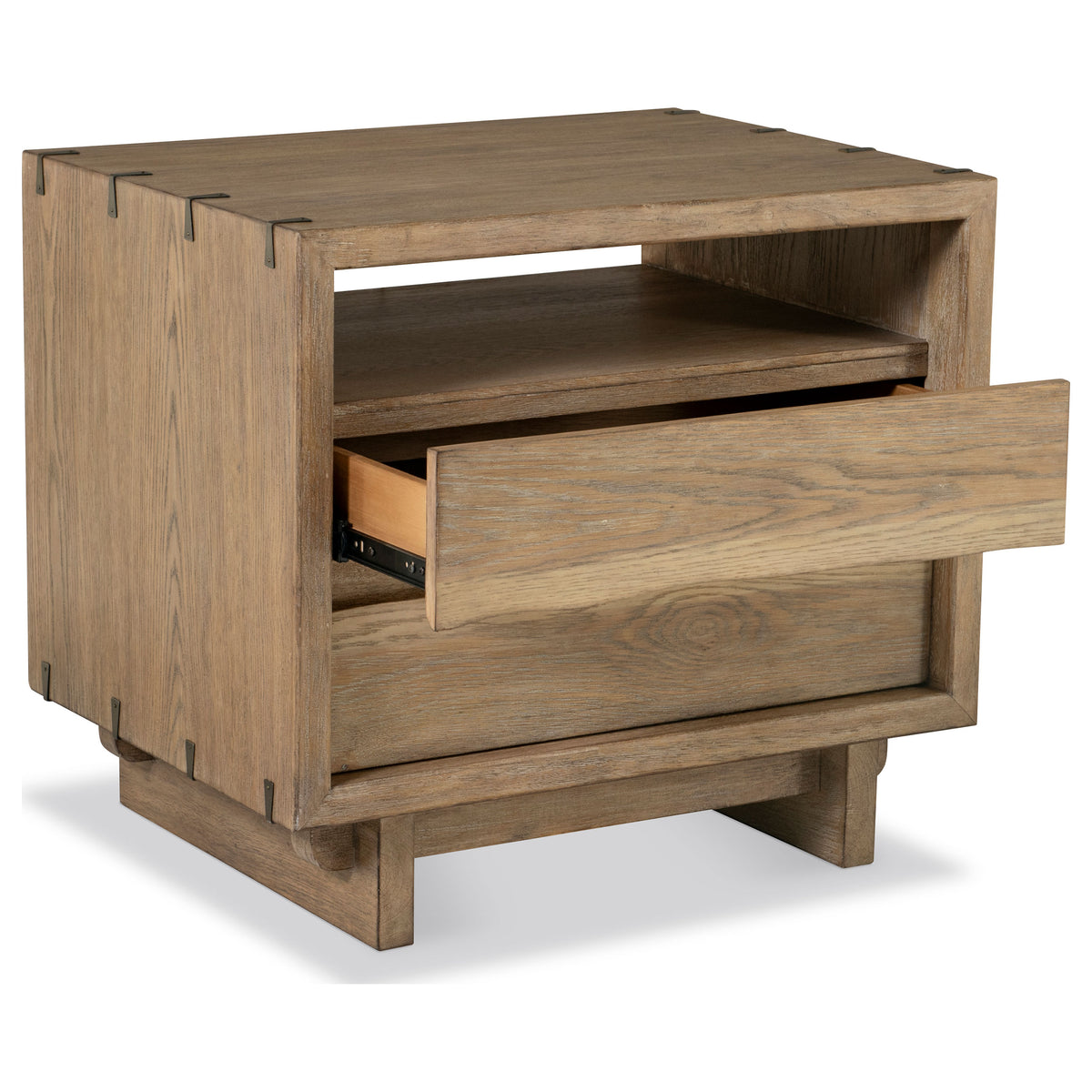 Stillwater 2-drawer Nightstand with Charging Ports Weathered Oak