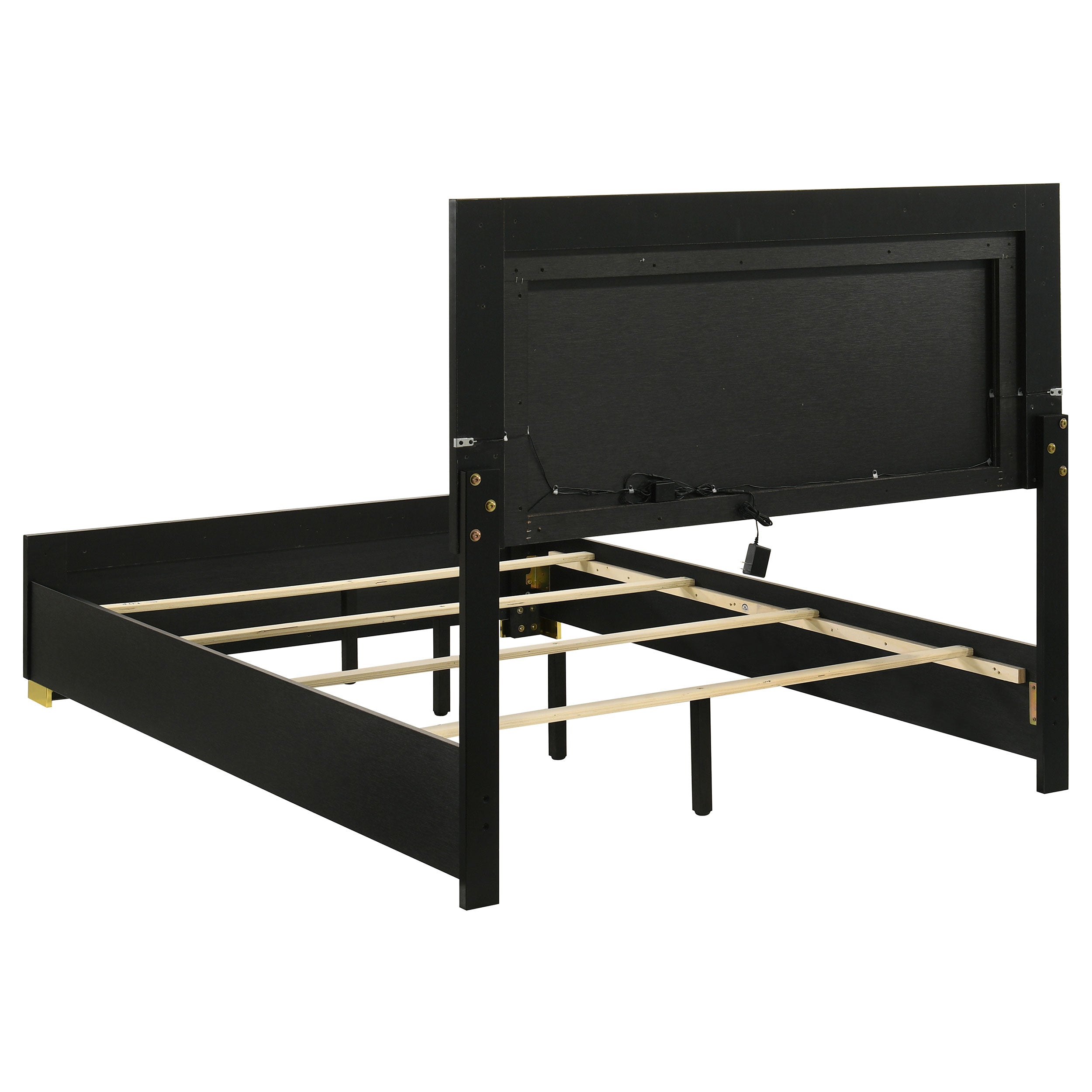 Marceline Wood LED Panel Bed