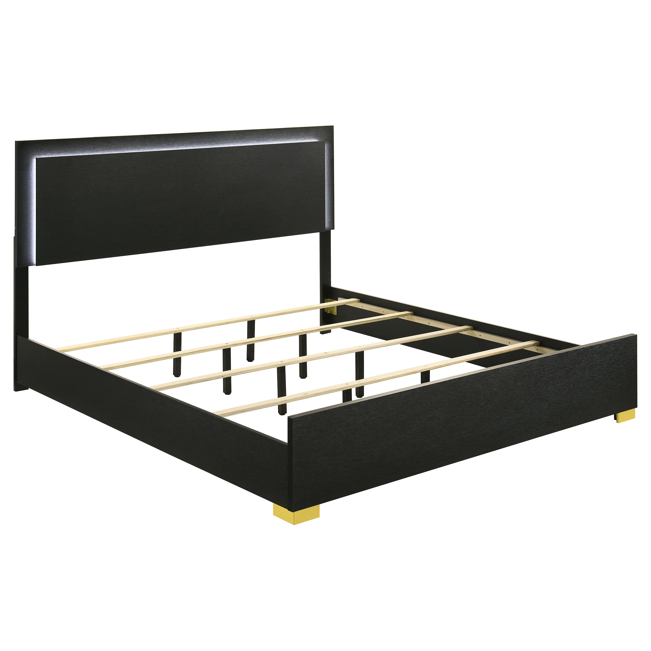 Marceline Wood LED Panel Bed
