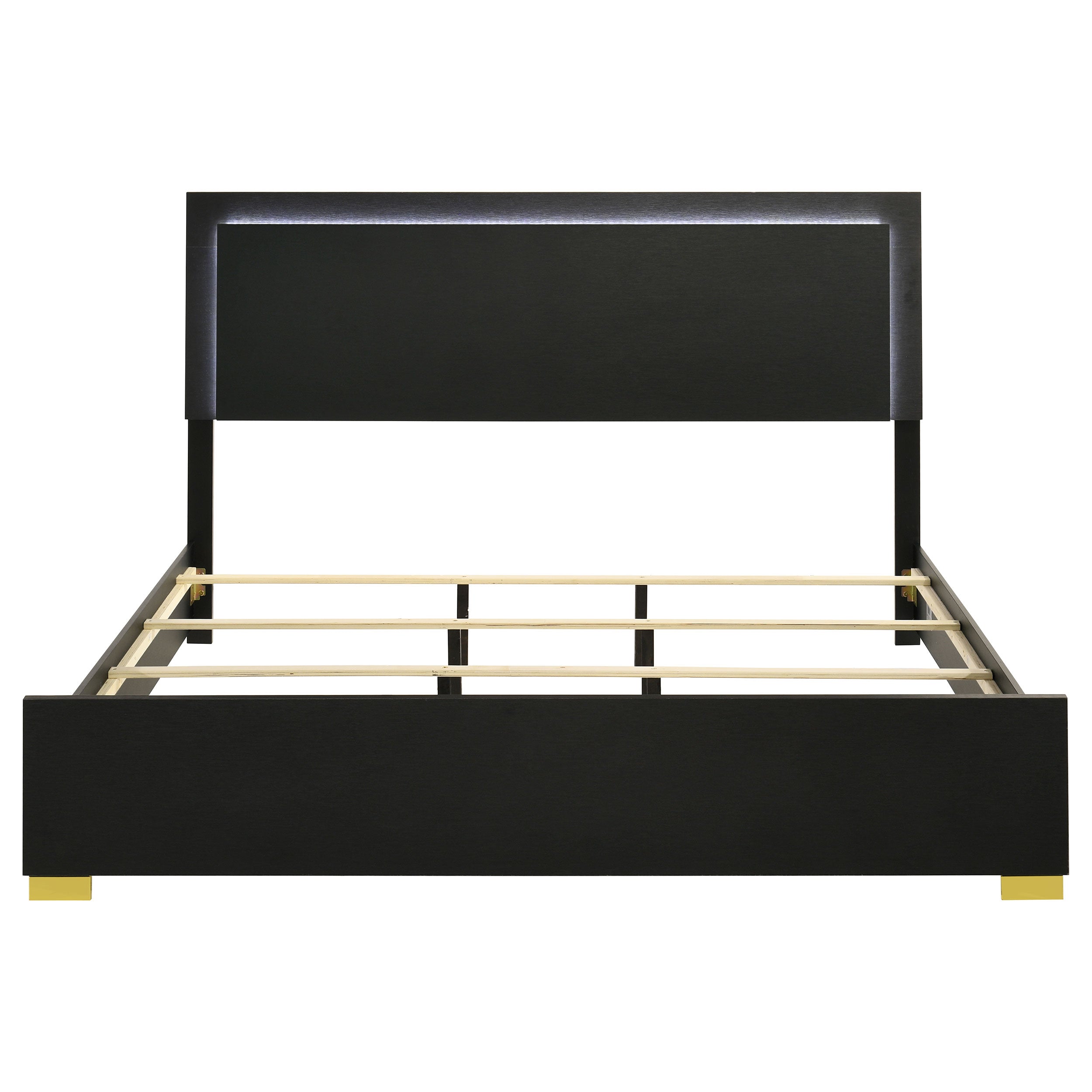 Marceline Wood LED Panel Bed