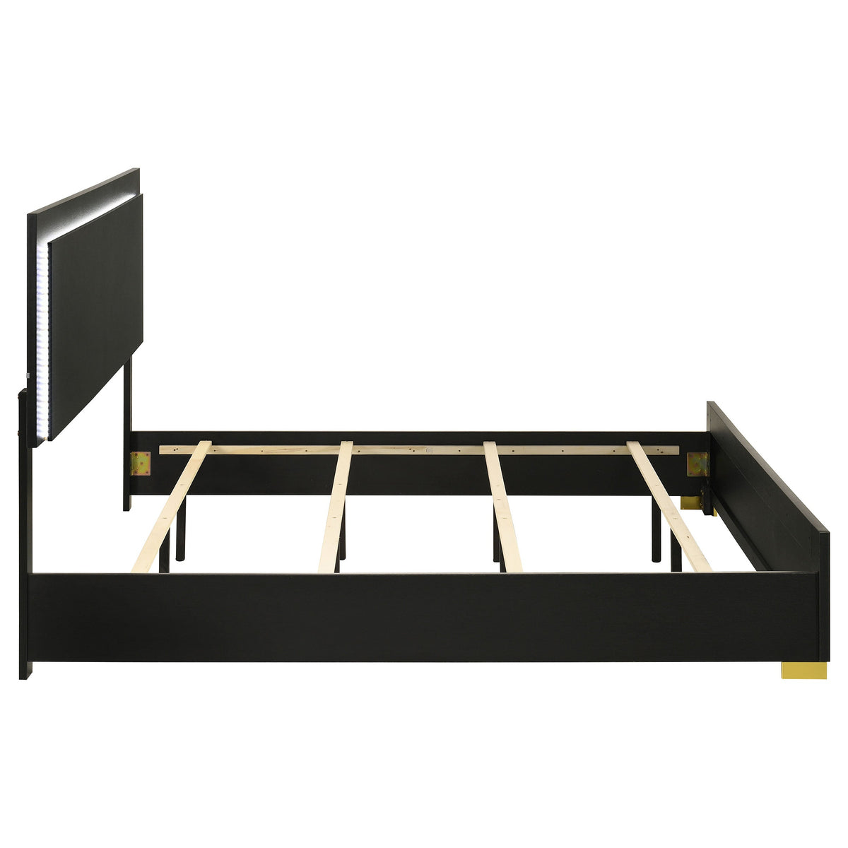 Marceline Wood LED Panel Bed Eastern King Black