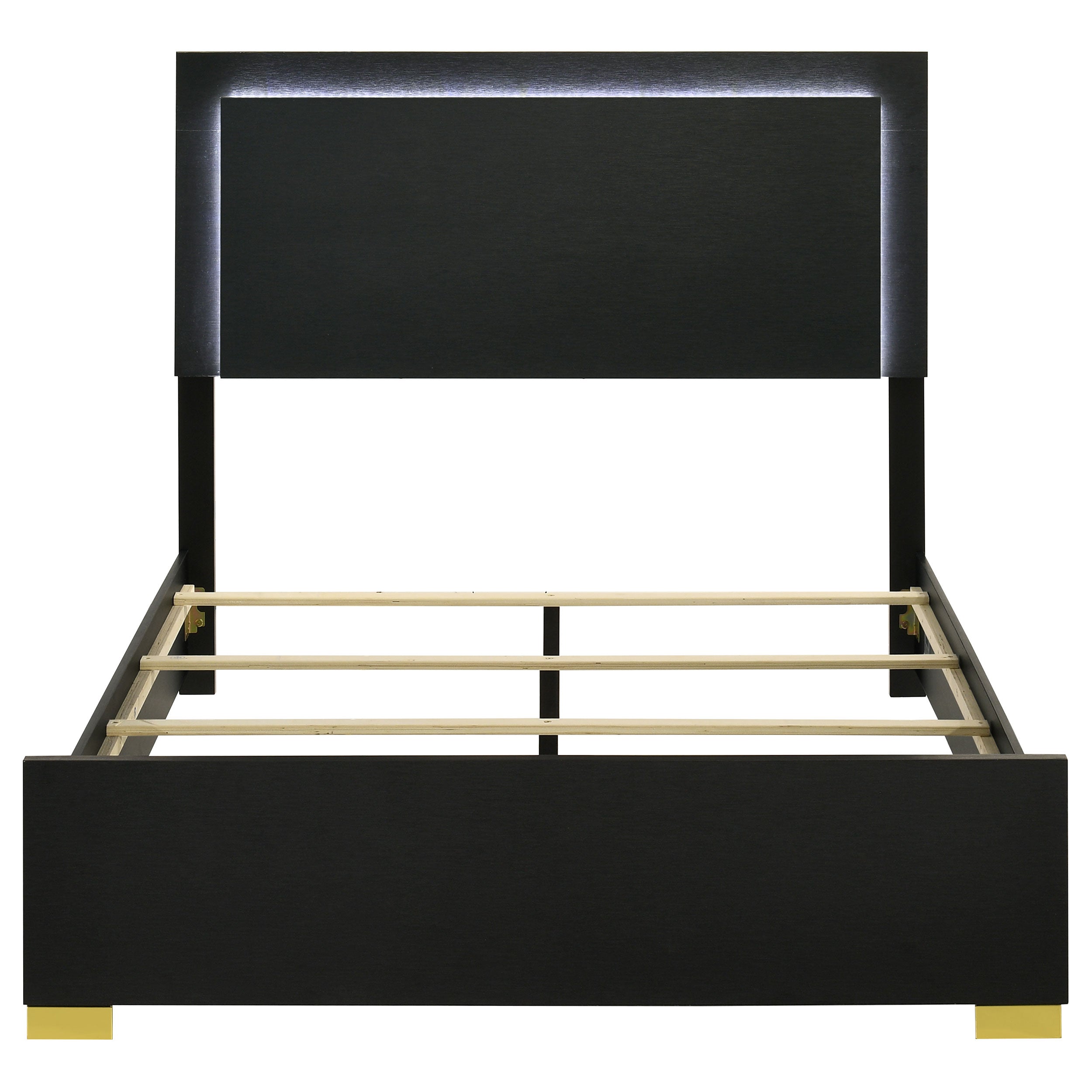 Marceline Wood LED Panel Bed