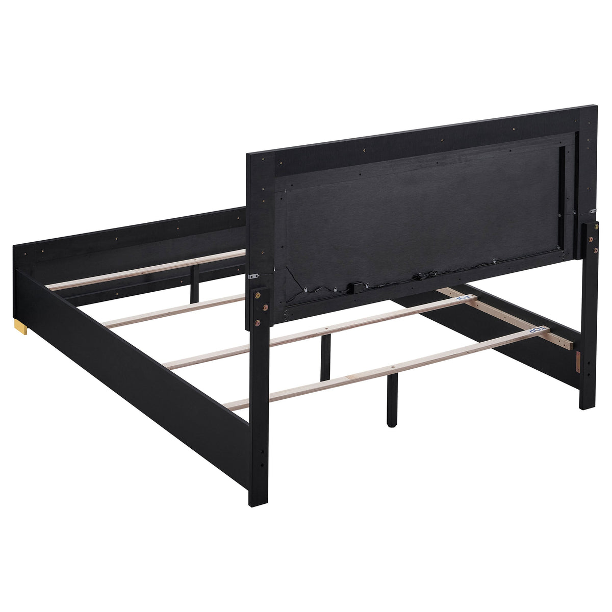 Marceline Wood LED Panel Bed Queen Black