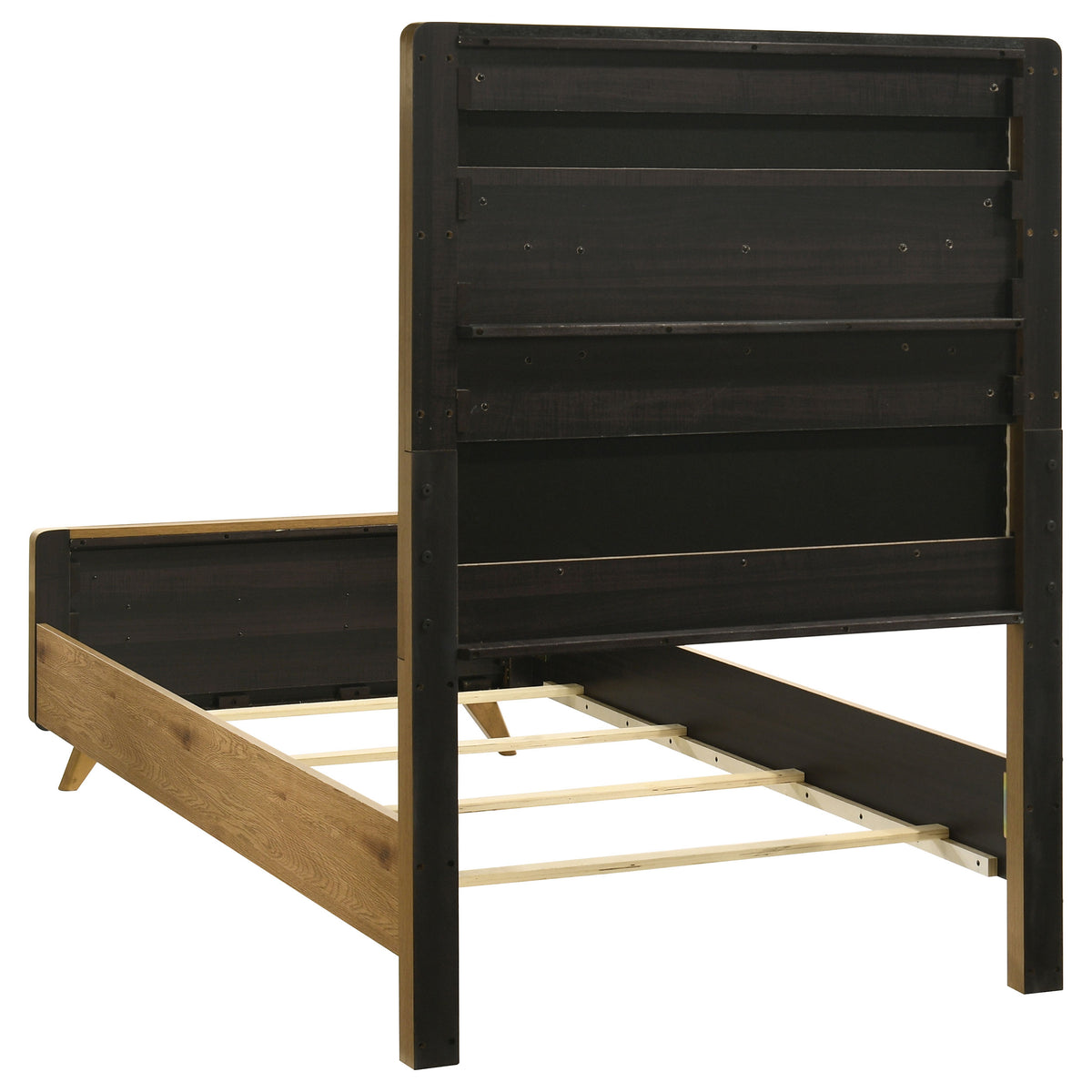 Bennett Upholstered Panel Bed Twin Cream and Light Oak