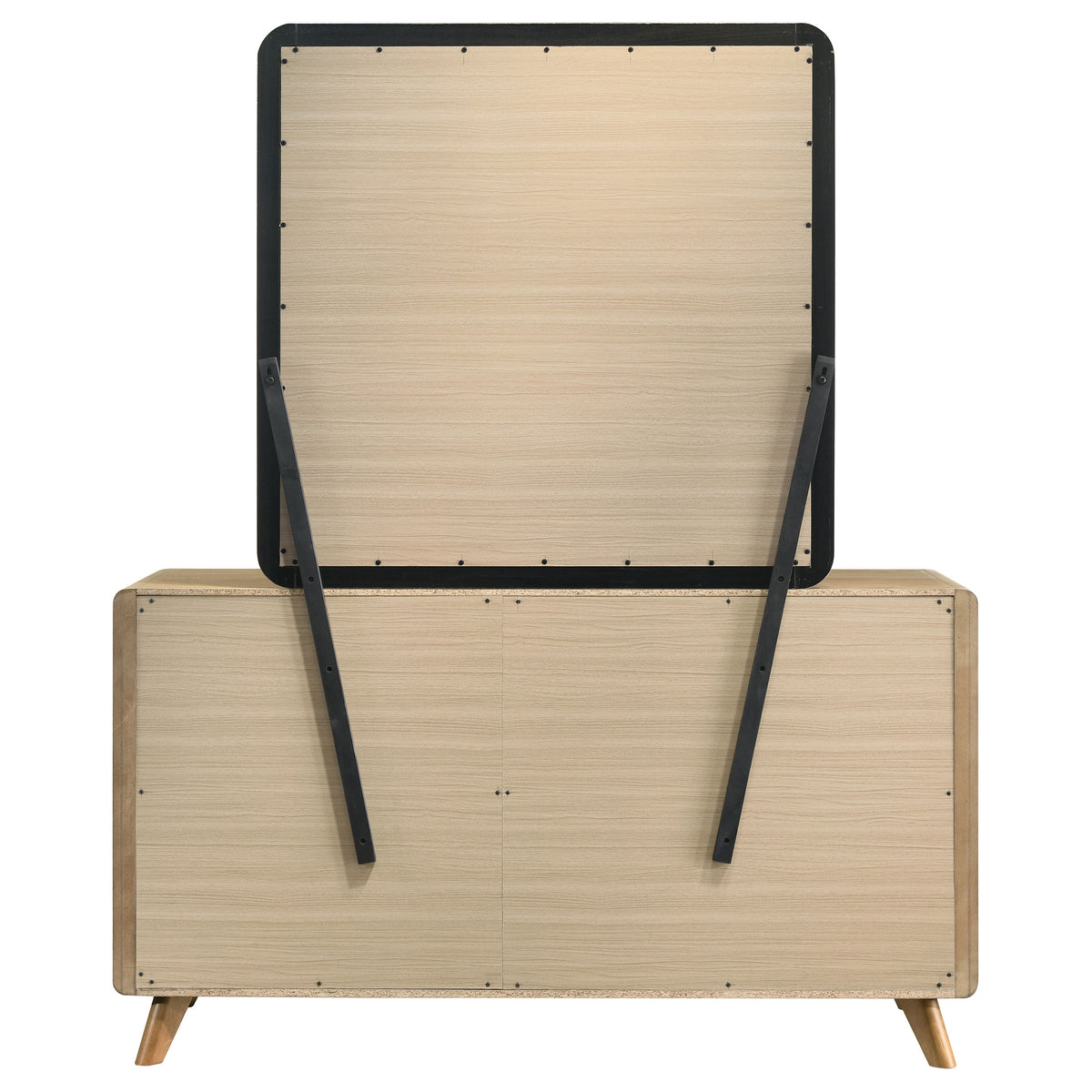 Bennett 6-drawer Dresser with Mirror Light Oak