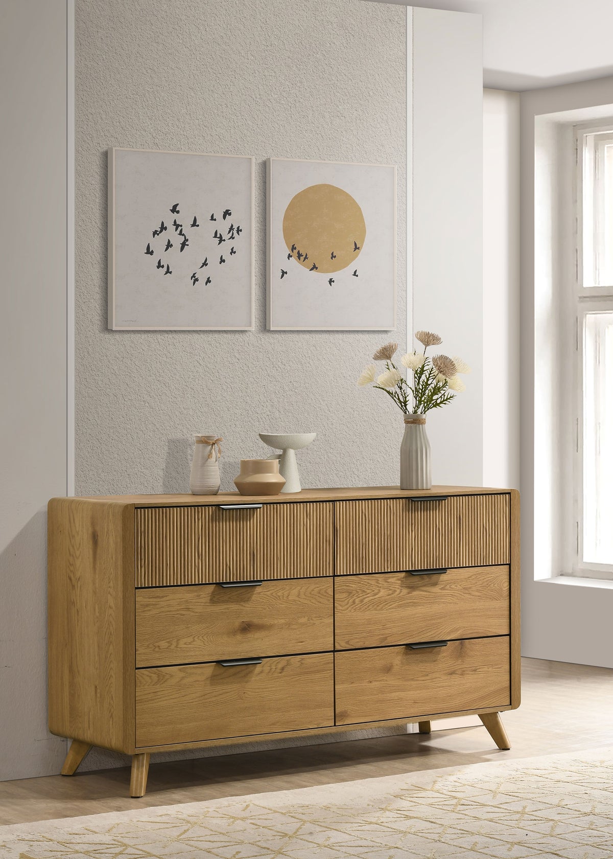 Bennett 6-drawer Dresser Light Oak