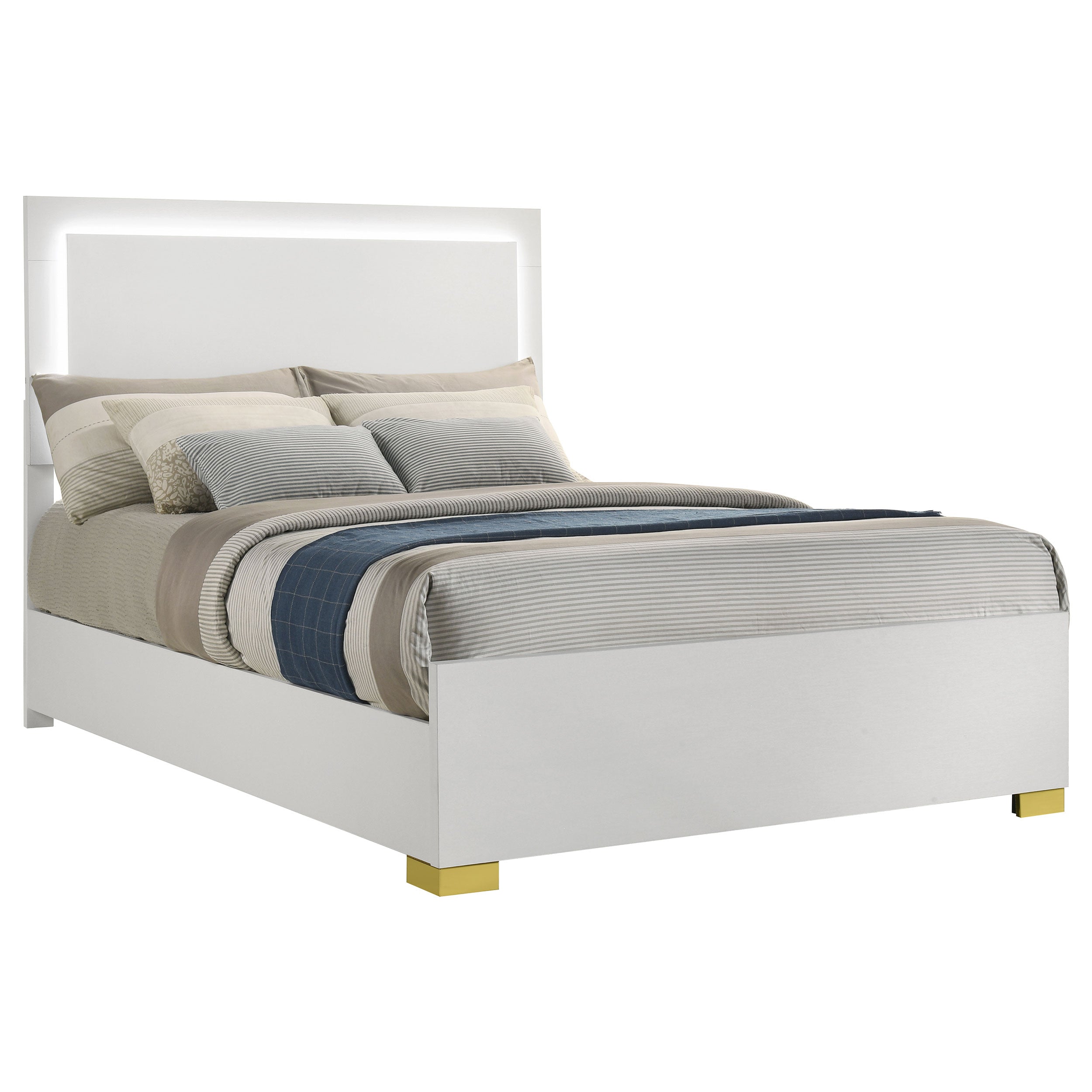 Marceline Wood LED Panel Bed