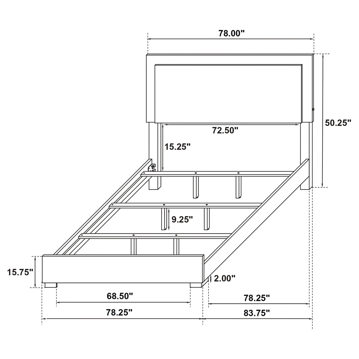 Marceline Wood LED Panel Bed Eastern King White