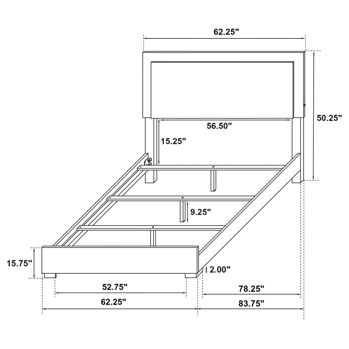 Marceline Wood LED Panel Bed Queen White