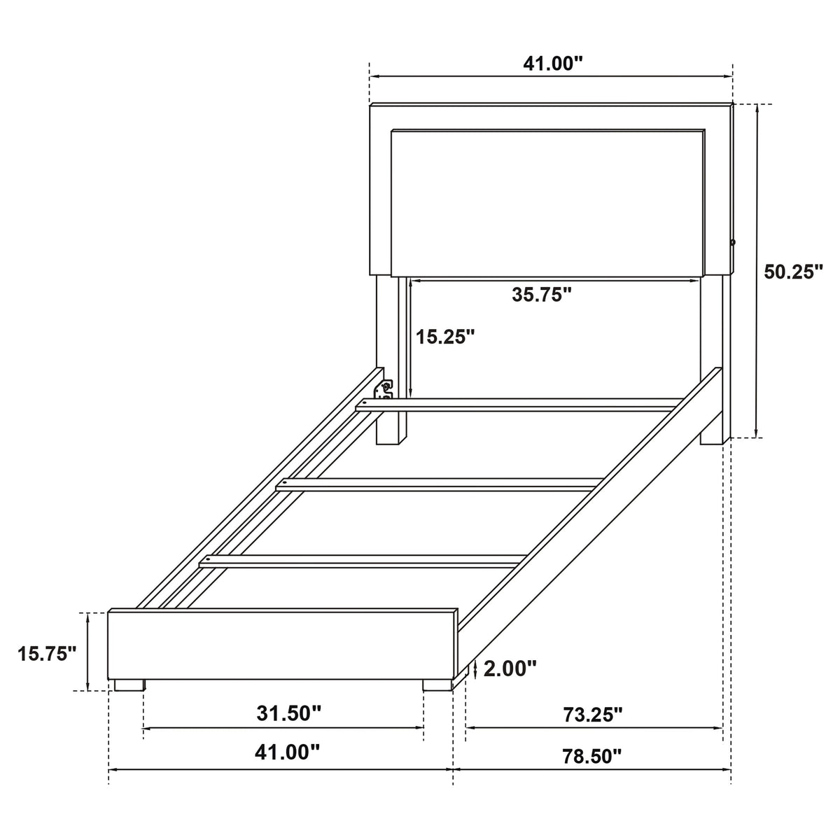 Marceline Wood LED Panel Bed Twin White