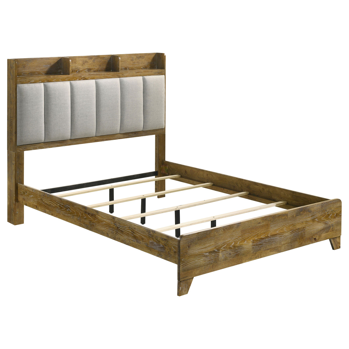 Henderson Wood Bookcase Panel Bed Eastern King Medium Oak