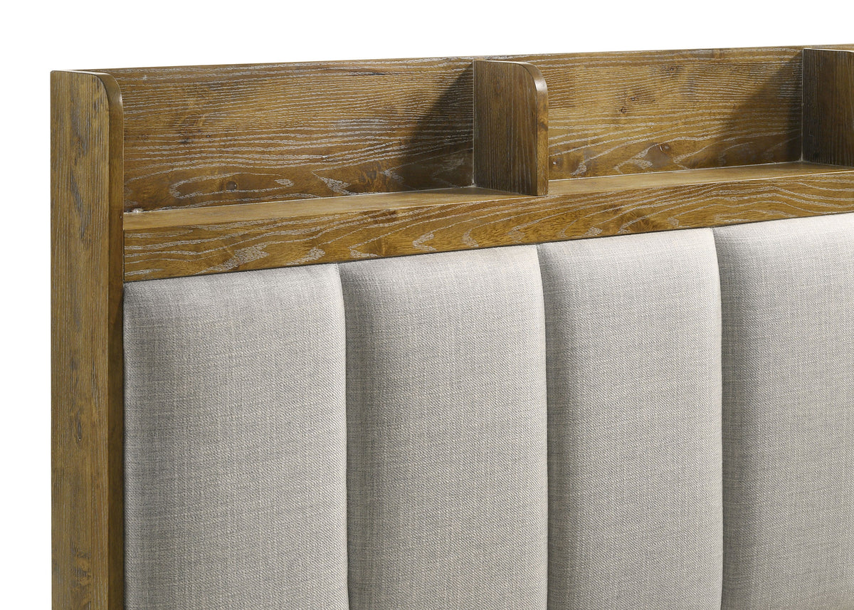 Henderson Wood Bookcase Panel Bed Eastern King Medium Oak