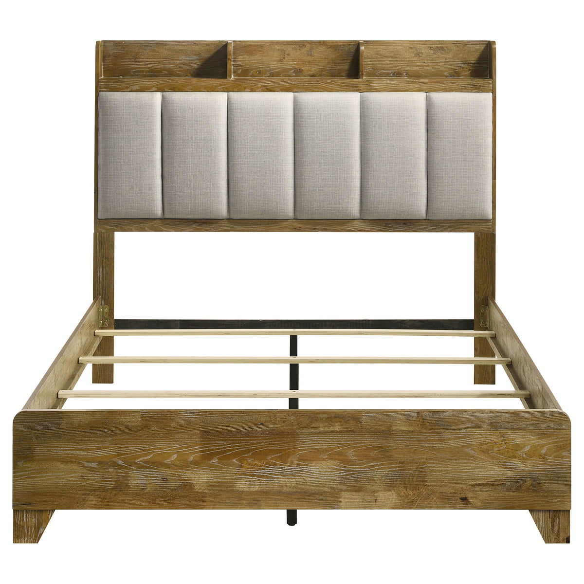 Henderson Wood Bookcase Panel Bed Queen Medium Oak