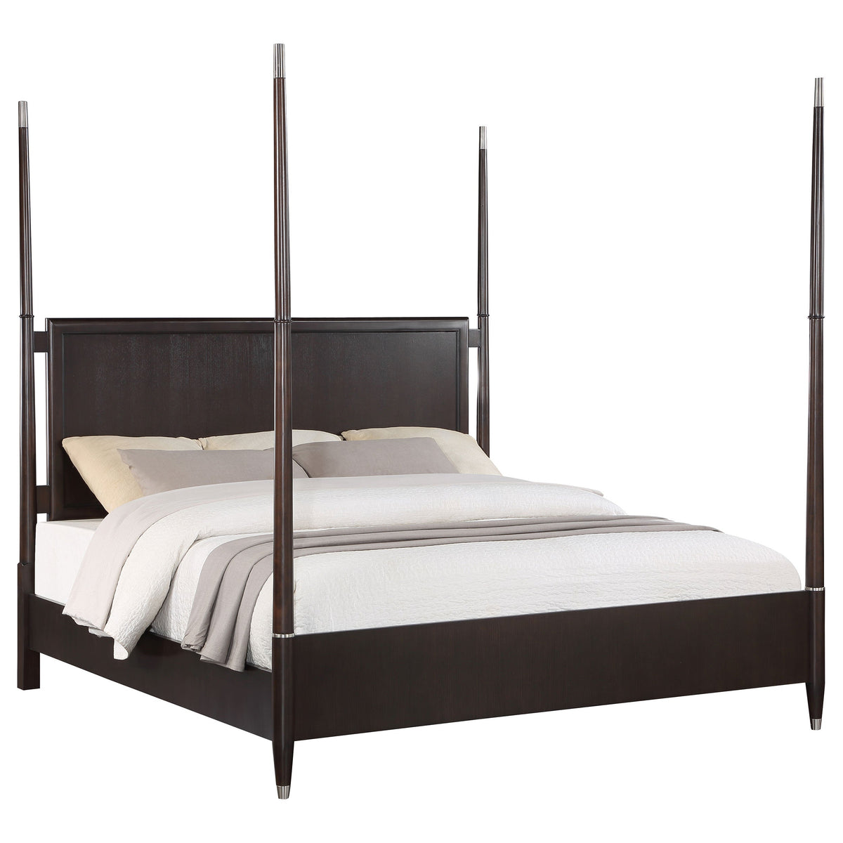 Emberlyn Wood Four-Poster Bed Queen Brown