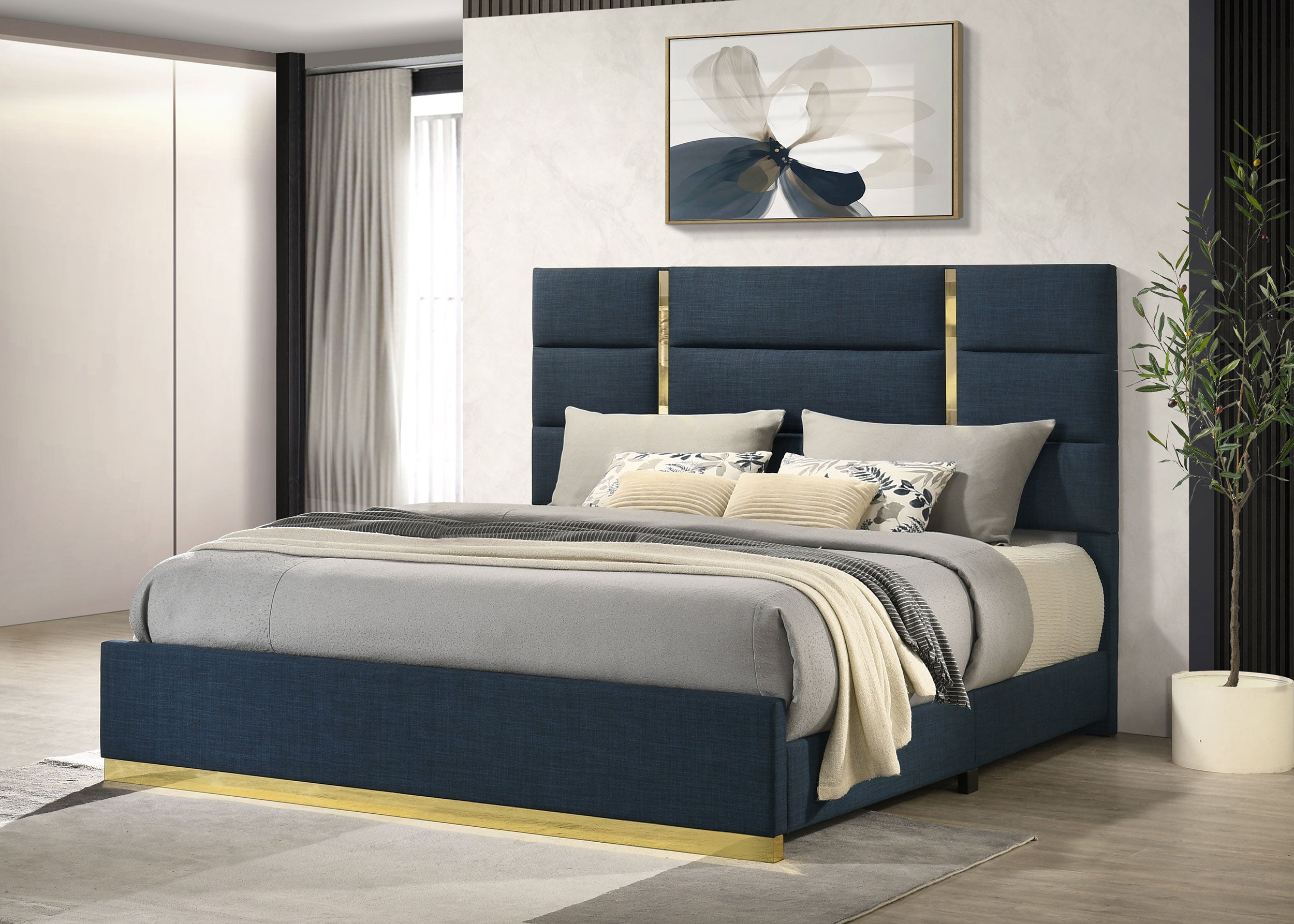 Ines Upholstered Panel Bed