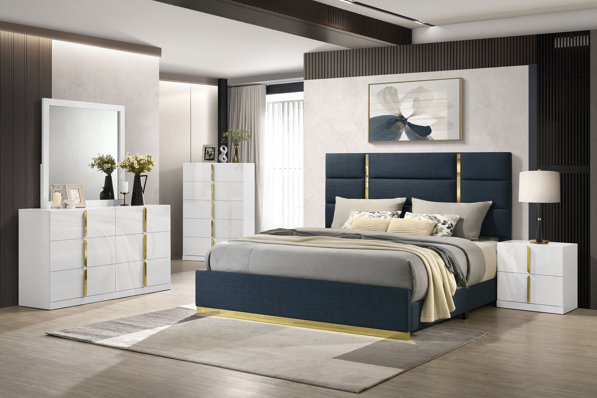 Ines Upholstered Panel Bed