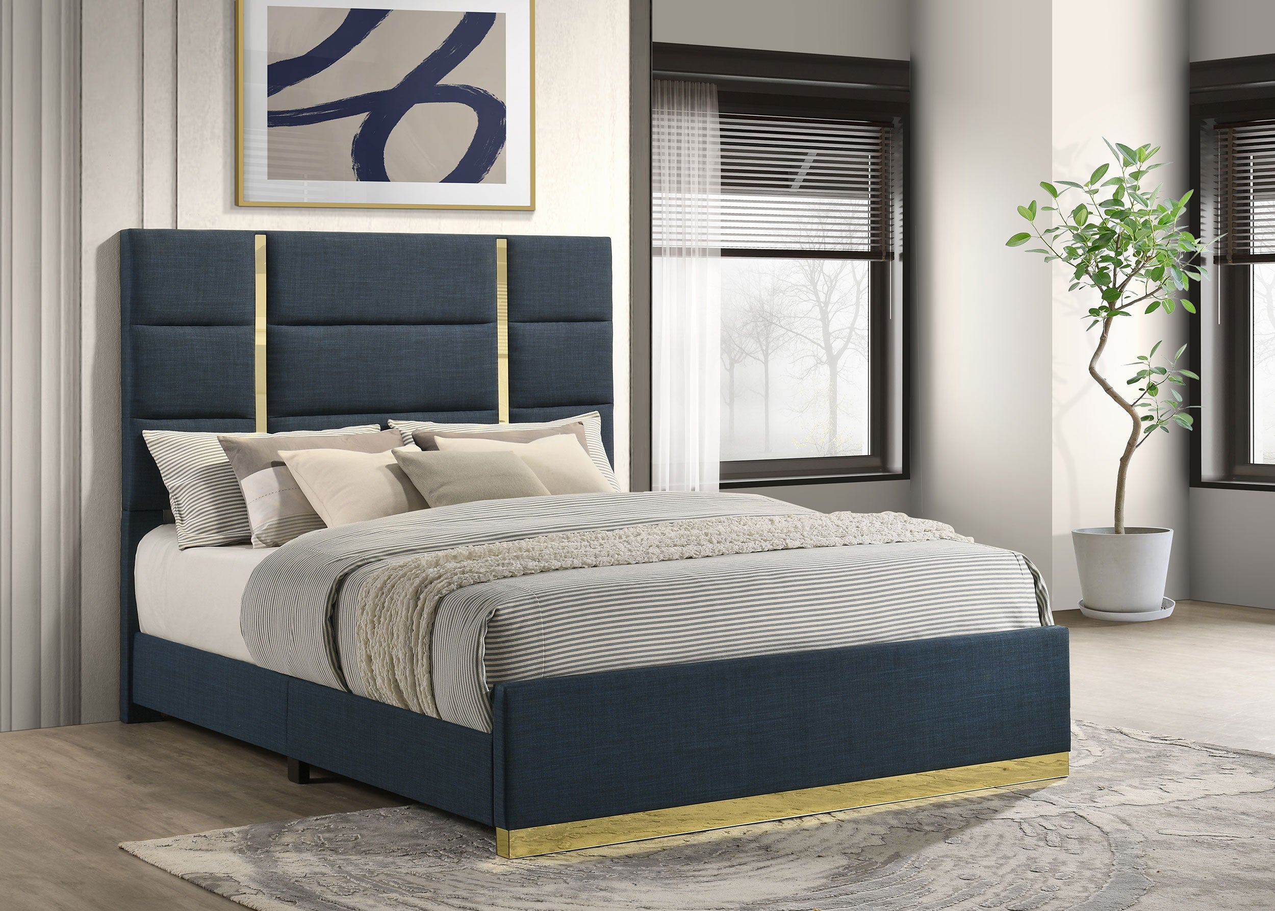 Ines Upholstered Panel Bed