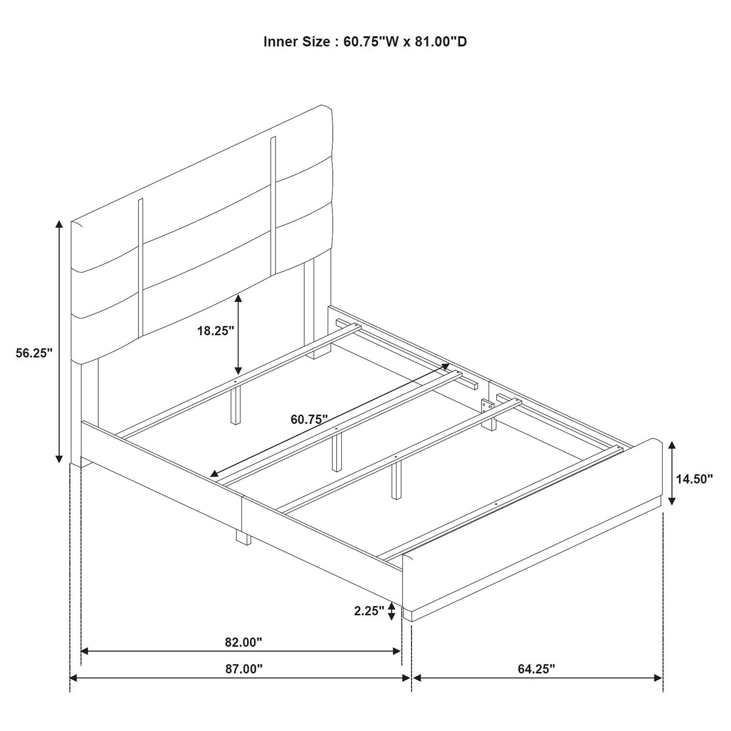 Ines Upholstered Panel Bed