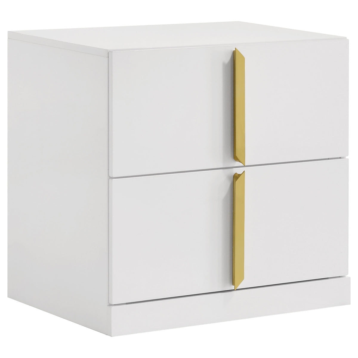 Ines 2-drawer Nightstand White High Gloss