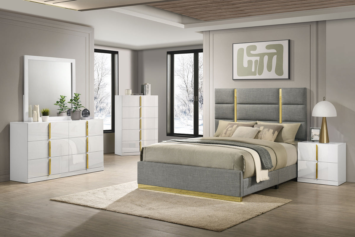 Ines 2-drawer Nightstand White High Gloss