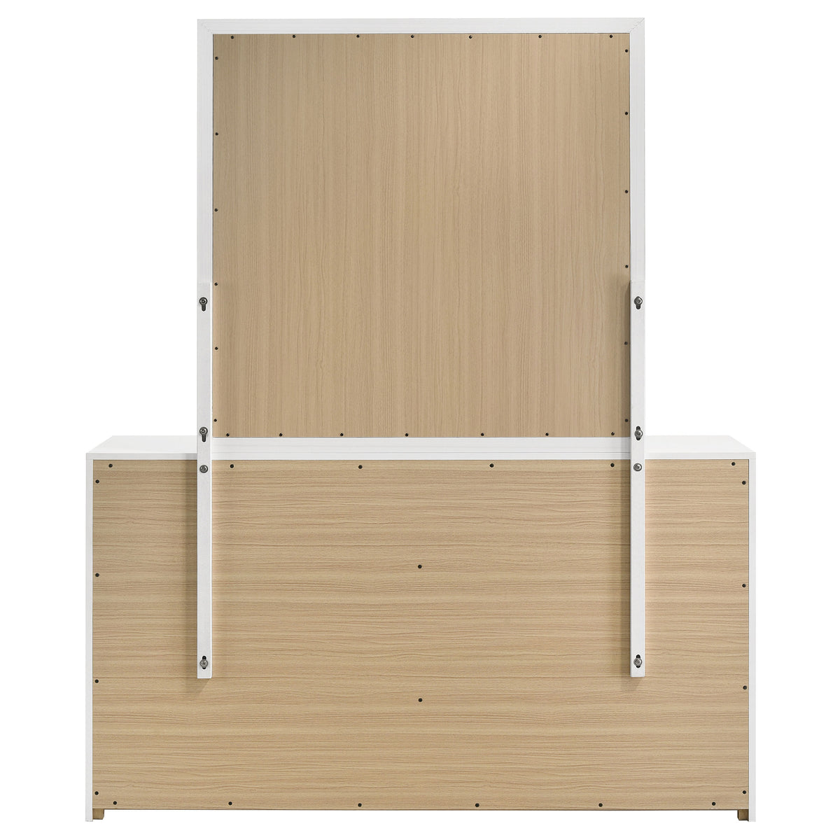 Ines 6-drawer Dresser with Mirror White High Gloss