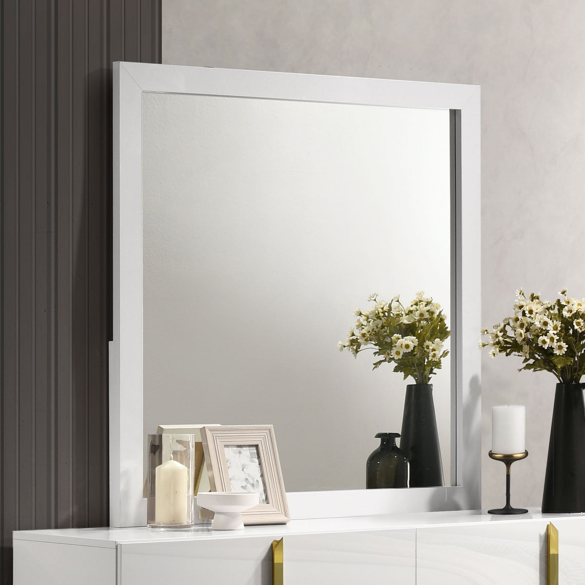 Ines Dresser Mirror White High Gloss